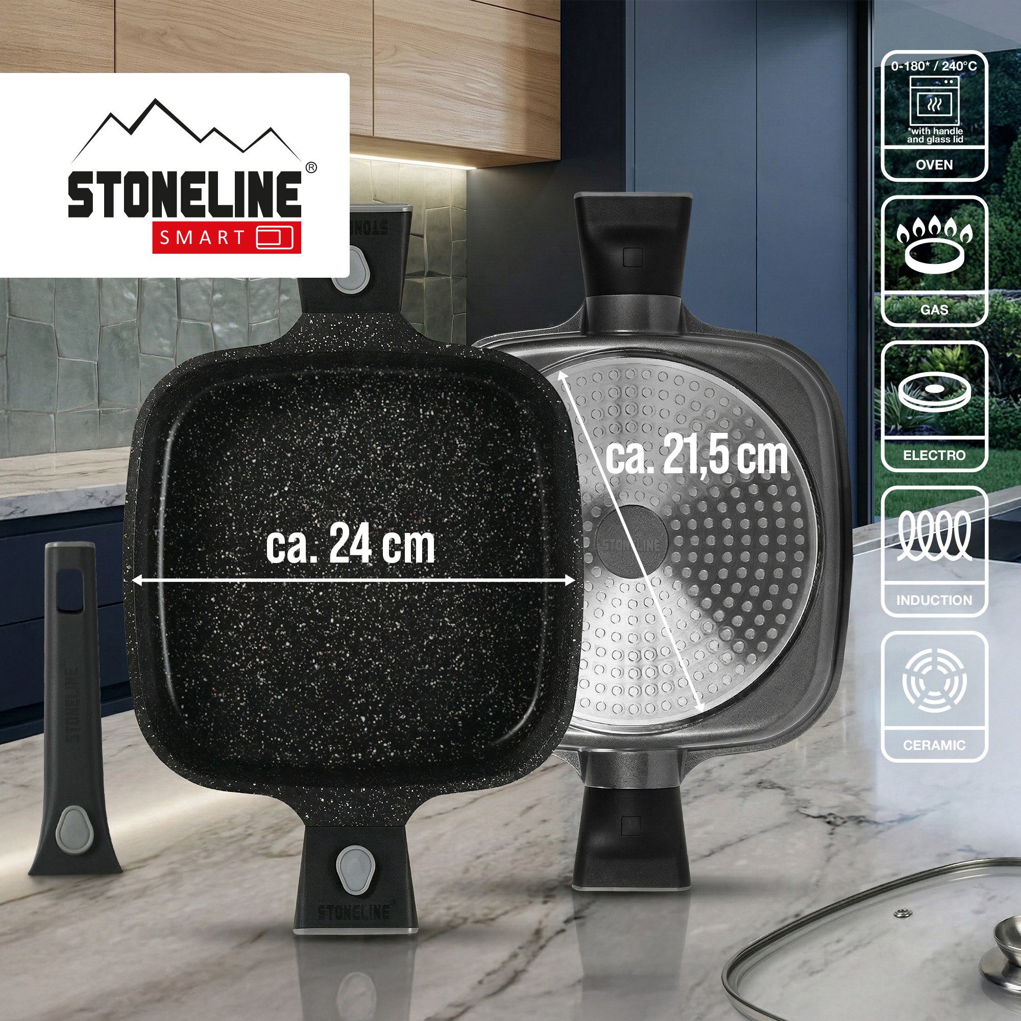 STONELINE Servierpfanne, Aluminiumguss (2-tlg)