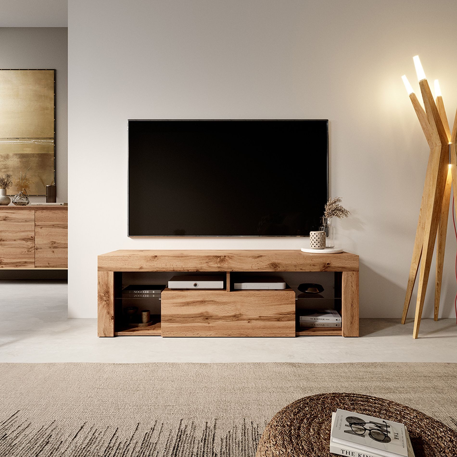 Selsey TV-Schrank BIANKO TV-Lowboard asymmetrisch, 140 günstig online kaufen