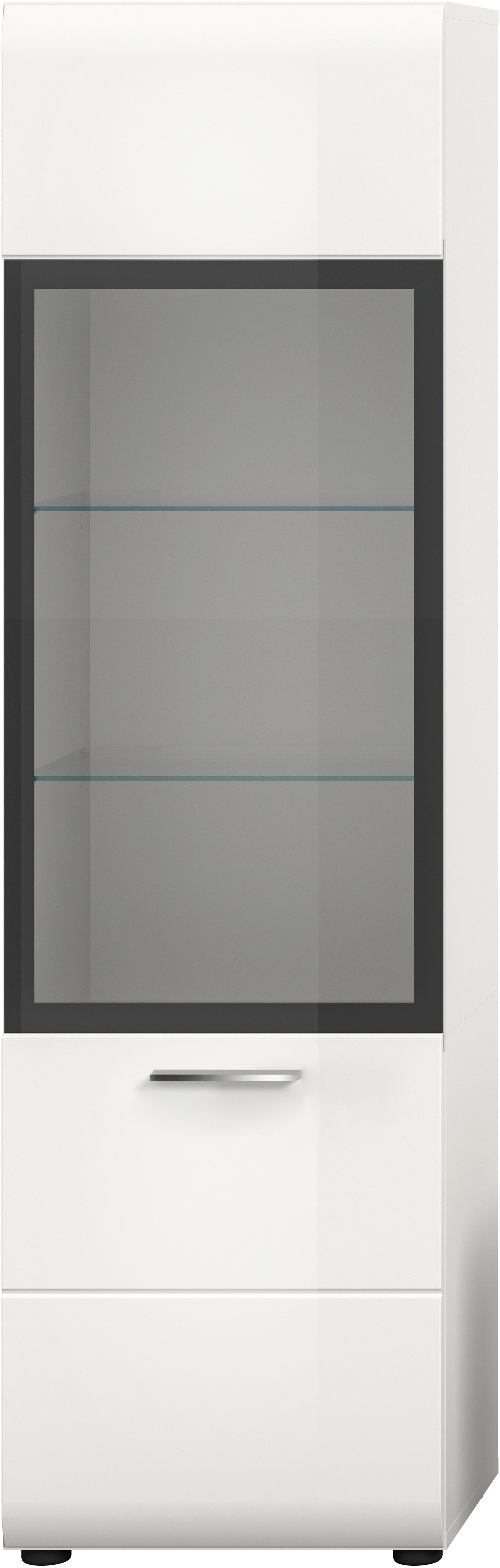 Home affaire Vitrine FLORENZ, Höhe: 160 cm, hochwertige MDF-Front, Glastür, Glasböden (1-St) Vitrine, Vitrine weiß, Vitrinenschrank, Wohnzimmervitrine, Wohnzimmer