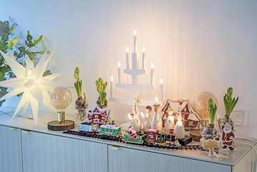 EGLO Kerzenständer Trapp, Kerzenständer Weihnachten mit 7 künstlichen Kerzen mit Kabel, 54 cm