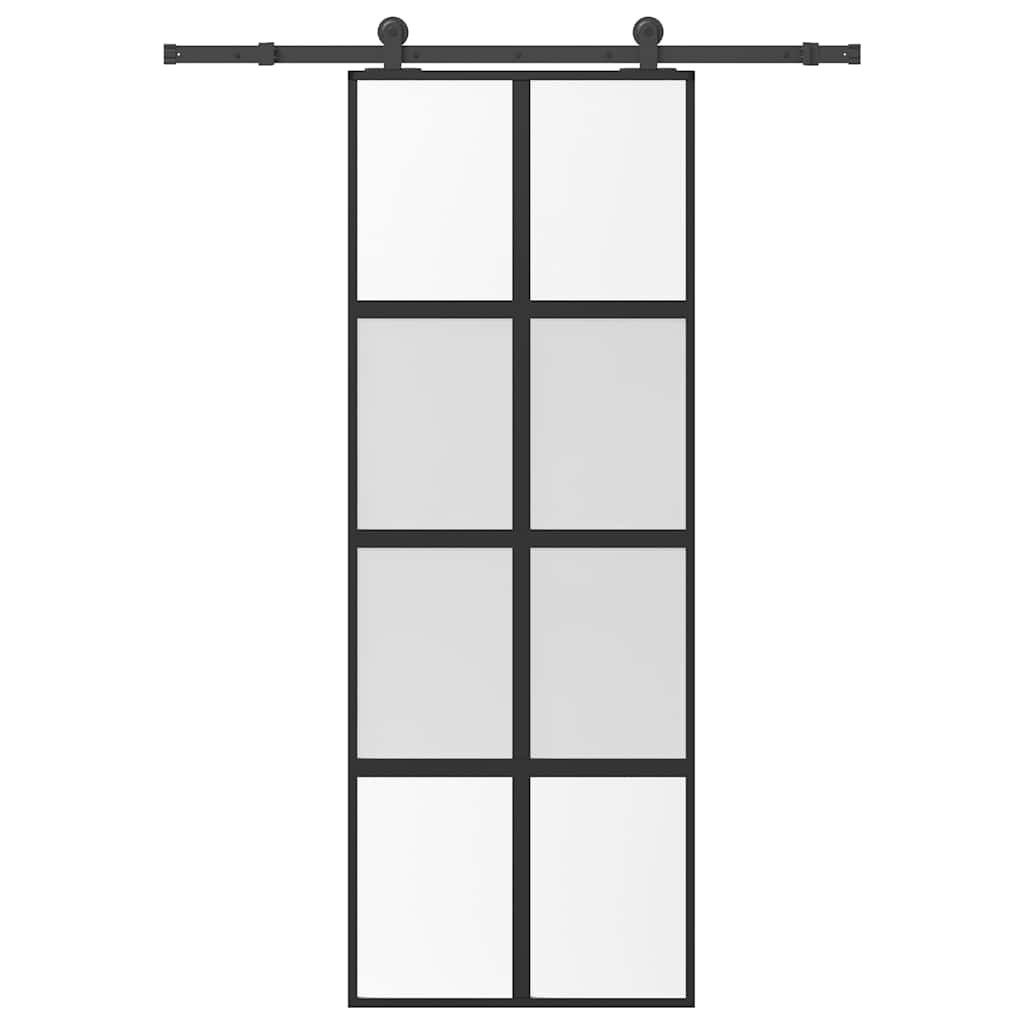 vidaXL Haustür Schiebetür mit Beschlag 76x205 cm Hartglas & Aluminium (1-St)