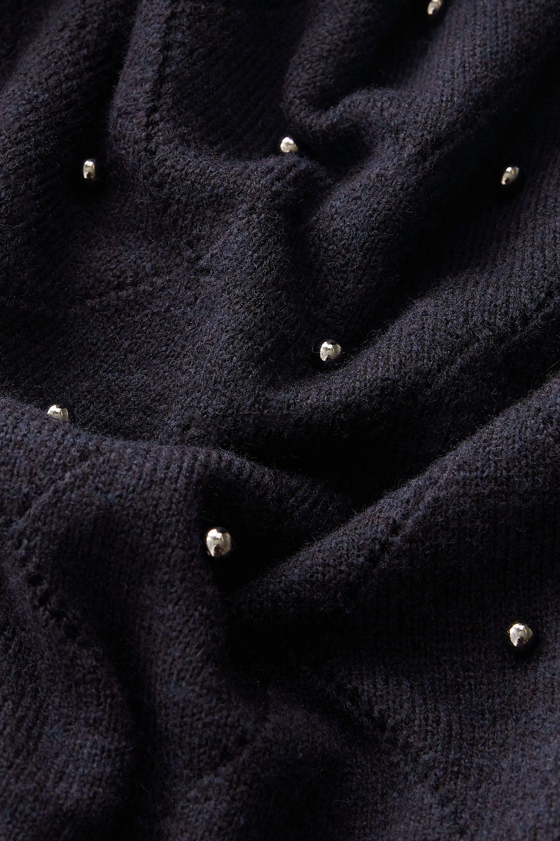 Next Strickpullover Navy Blue Perlenverzierung (1-tlg) Pullover mit