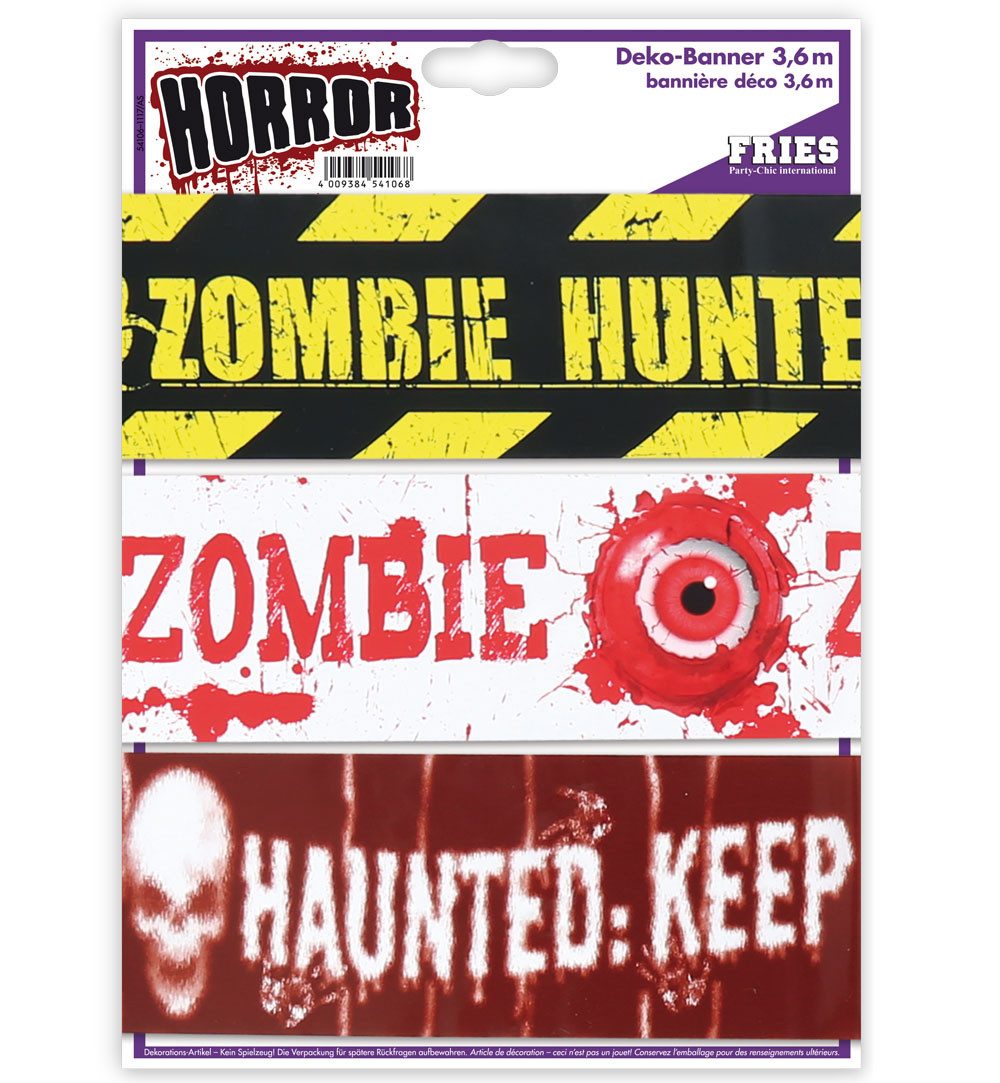 Fries Girlande Halloween 3 x 3,6 m Absperrband Tatort Bank Horror Karneval Banner