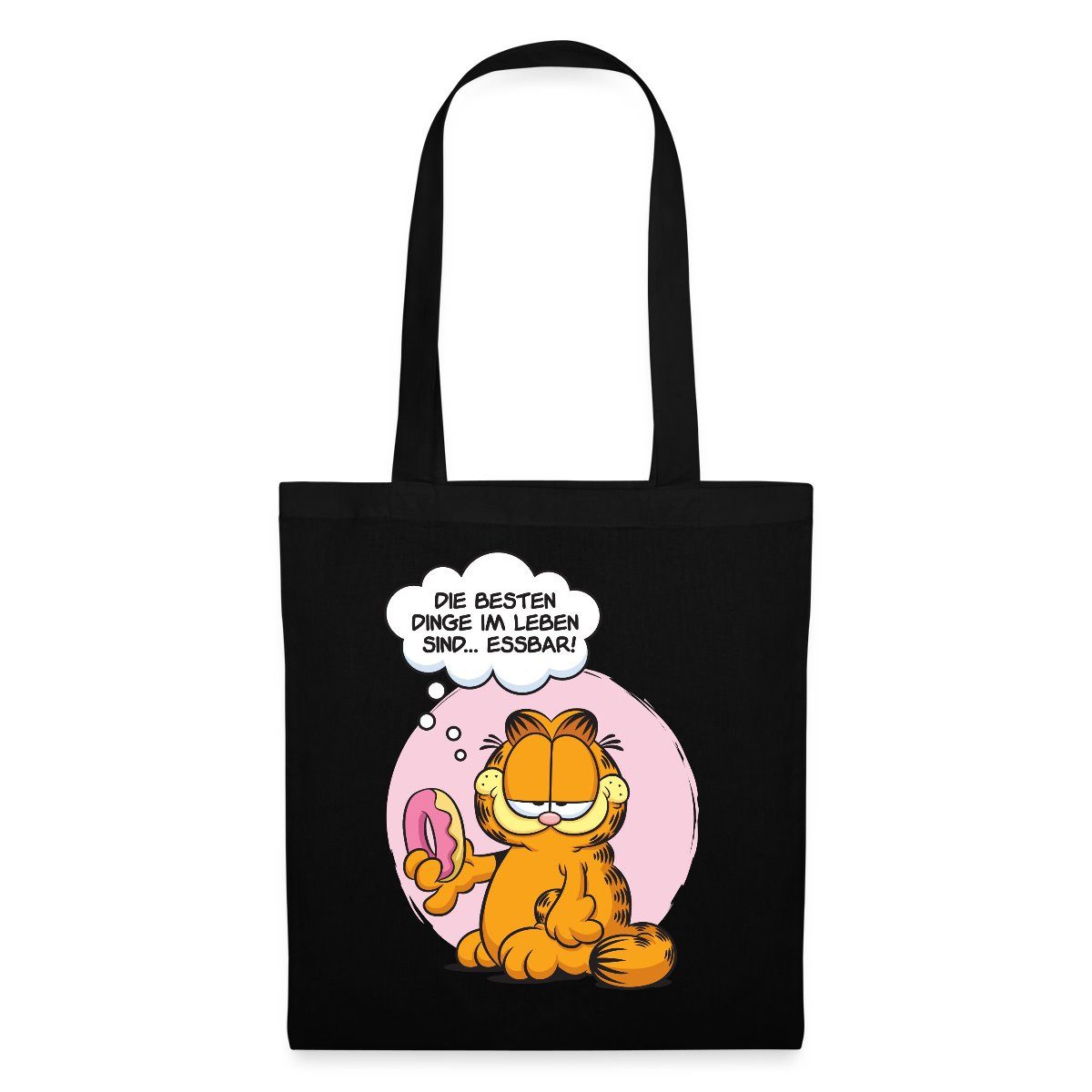 Spreadshirt Henkeltasche Garfield Die Besten Dinge Im Leben Sind Essbar Stoffbeutel (1-tlg)