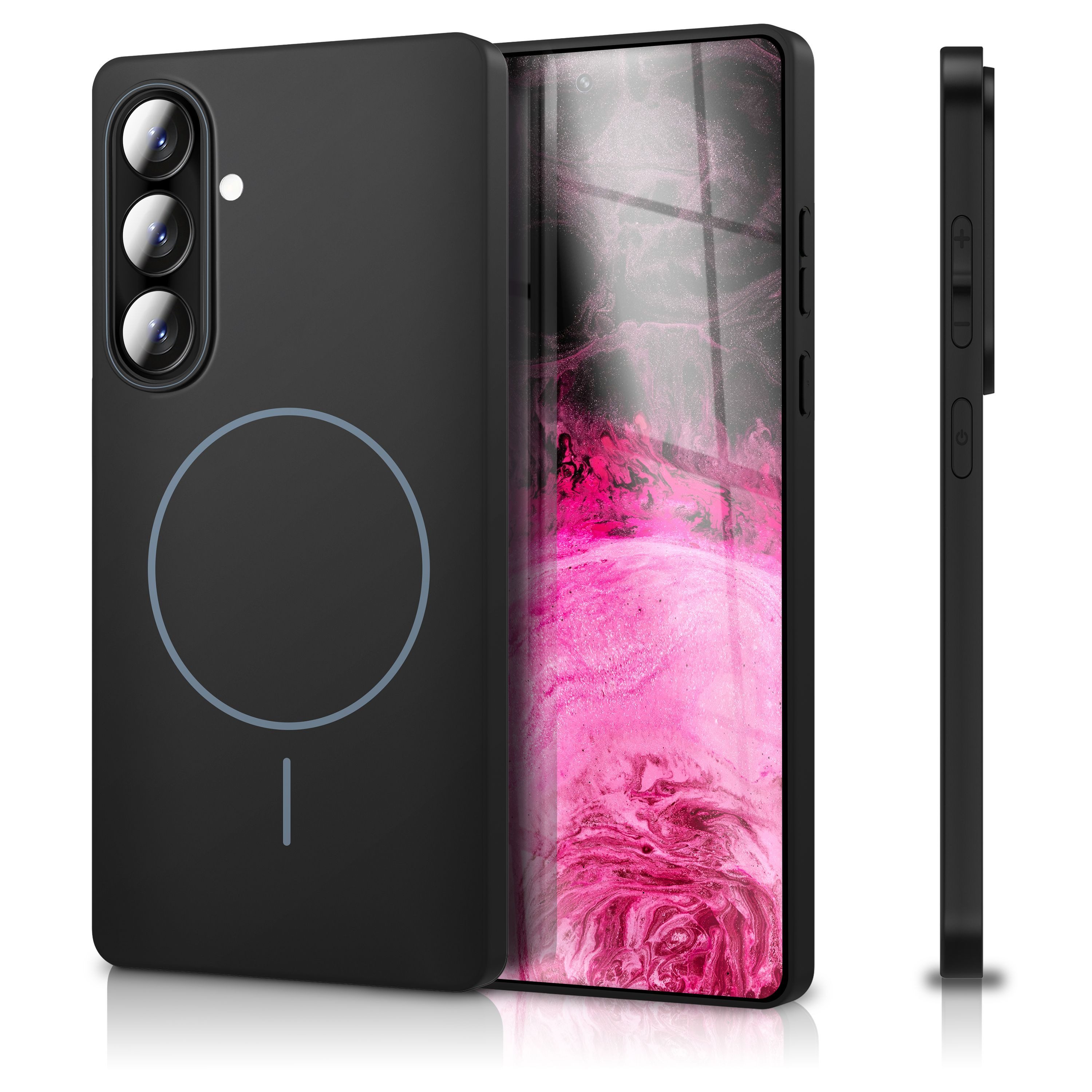 Nalia Smartphone-Hülle Samsung Galaxy A57 17 cm (6,7 Zoll), CLOUD Case - MagSafe Ring, 1,25mm Dünn & Mattes Silk-Touch Finish