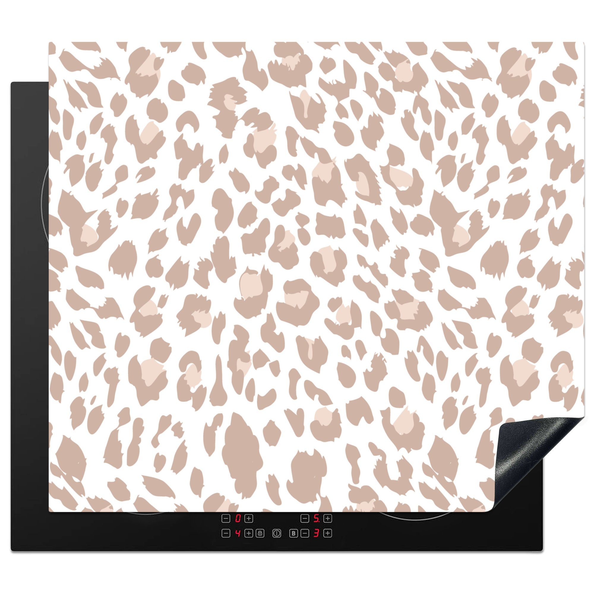 MuchoWow Herdblende-/Abdeckplatte küche, die - Ceranfeldabdeckung Pastell, tlg), Induktionsmatte Tiermuster - Panther 59x52 Vinyl, cm, (1 für