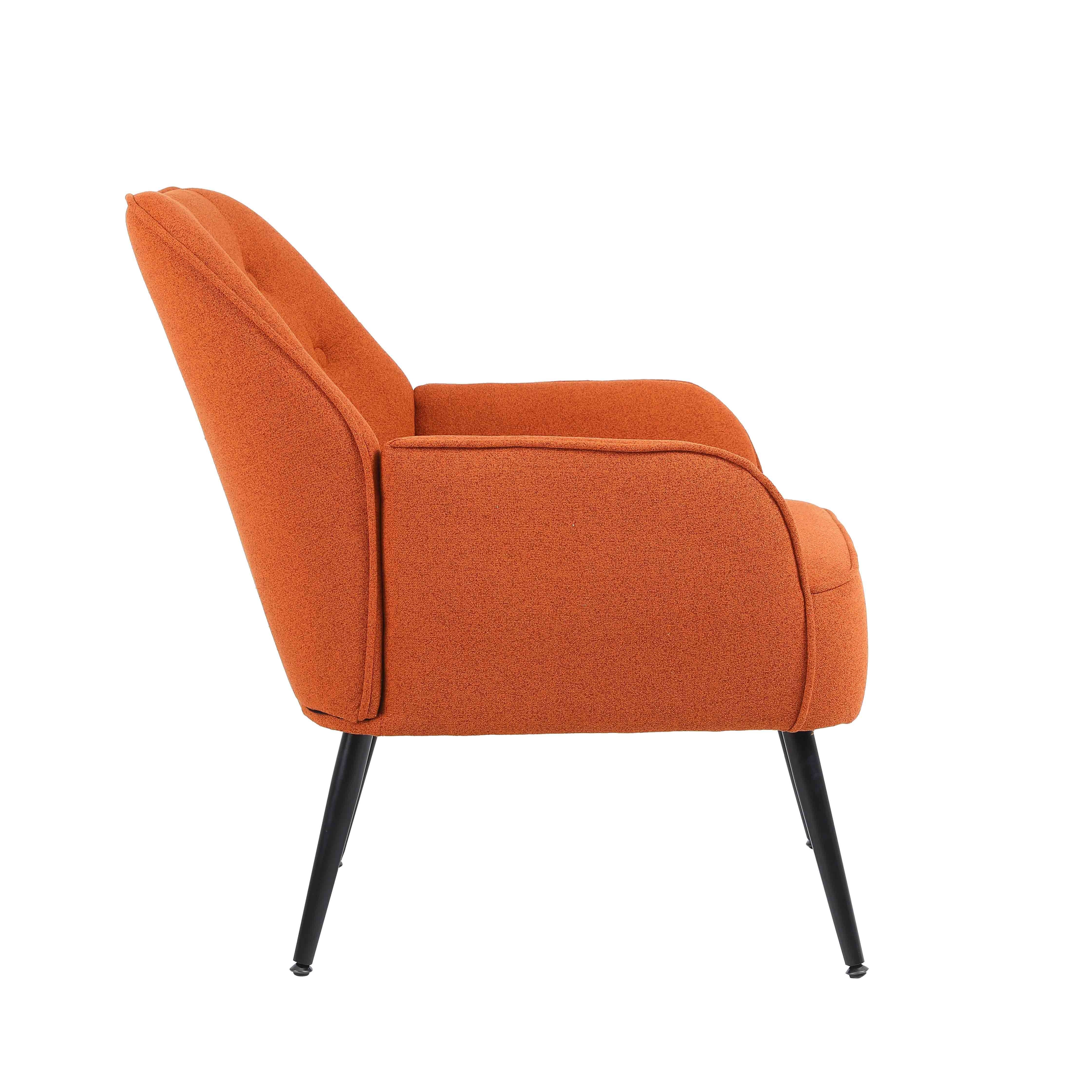 REDOM Loungesessel Relaxsessel Einzelsessel, Stuhl), Metallbeinen Freizeit (Büro Polstersessel, Gepolsterte orange Fernsehsessel Einzelsofa Kaffee Stuhl mit