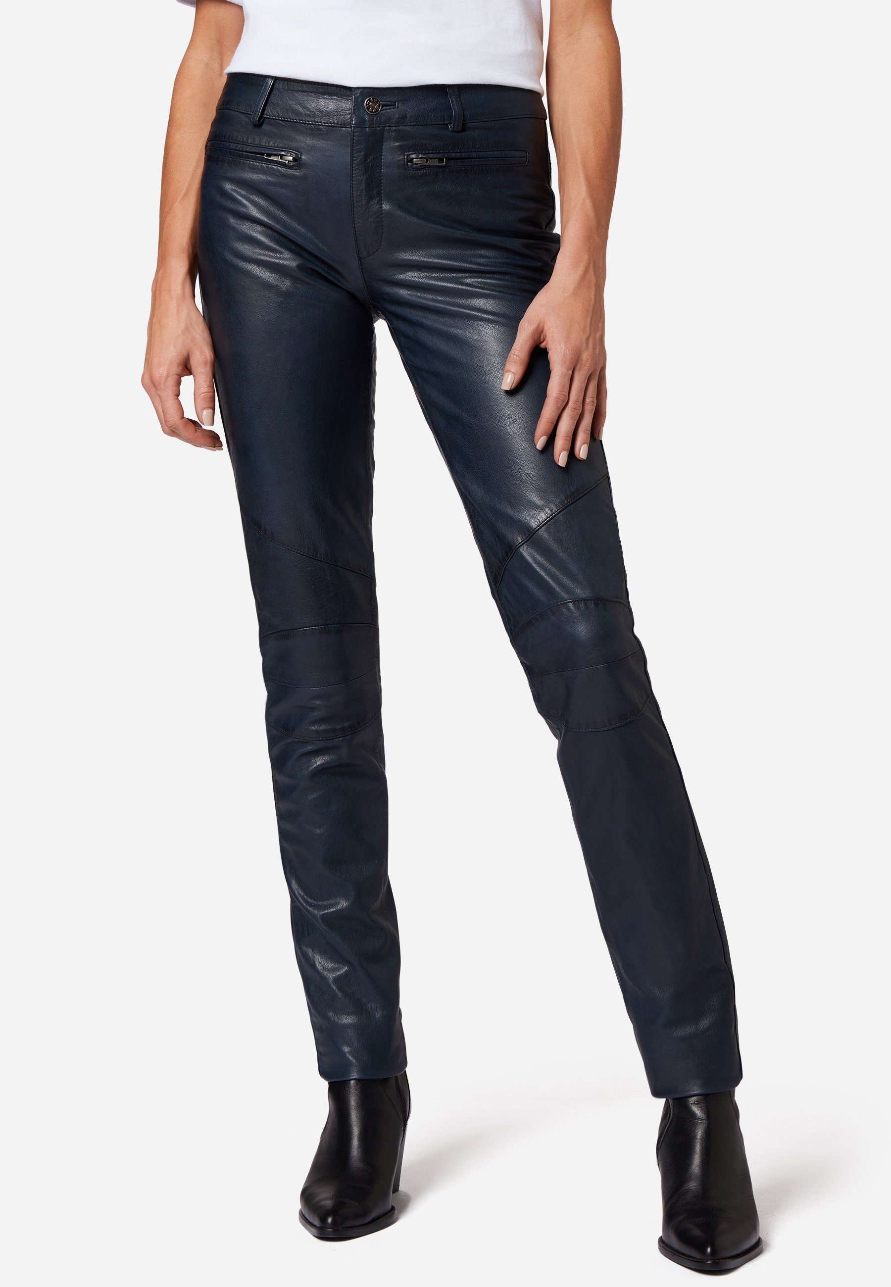 RICANO Lederhose Donna II Lederhose aus Ziegen-Nappa Leder und dezenten Applikationen