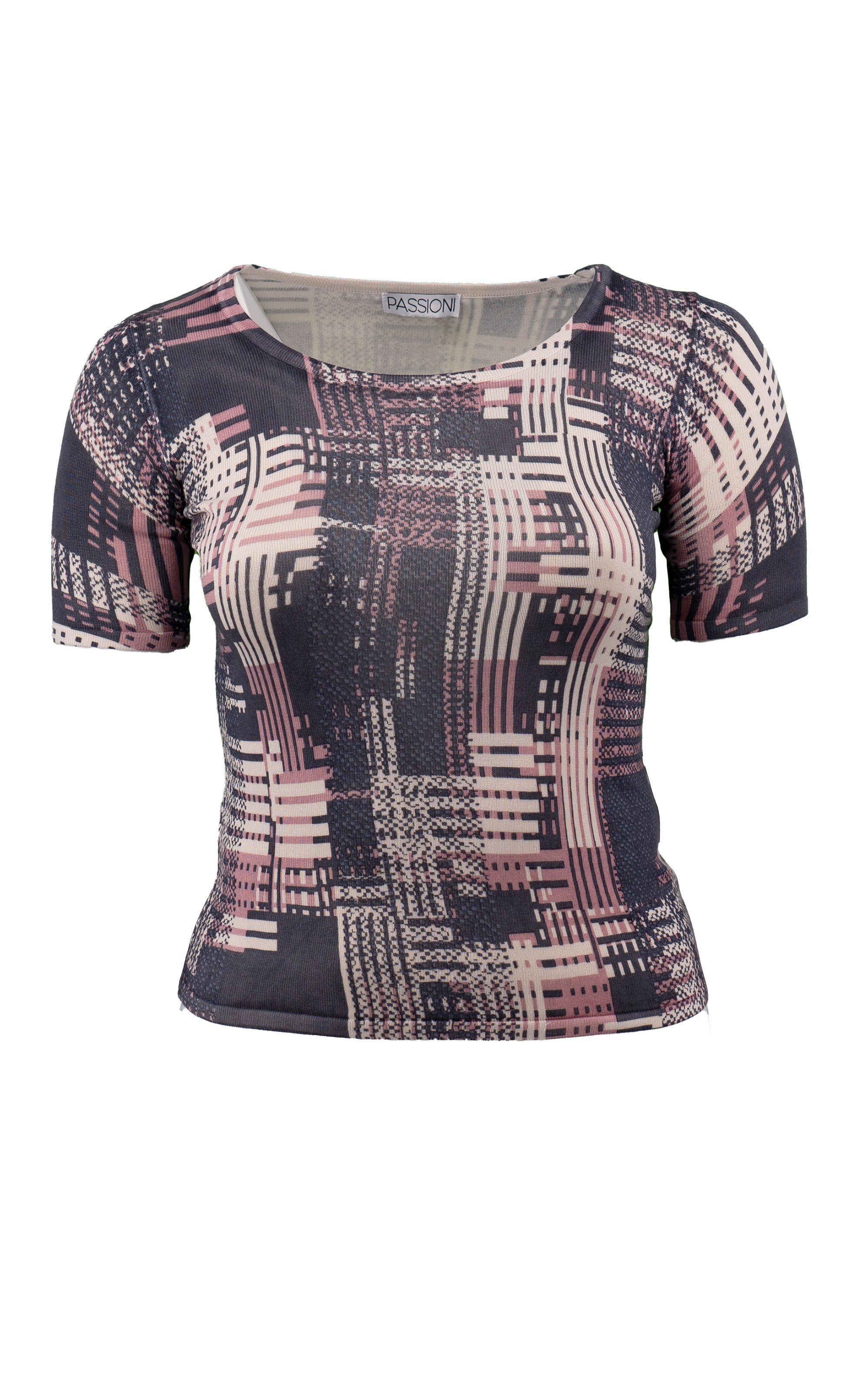 Passioni 2-in-1-Strickjacke Twinset in modernem Muster mit Knopfleiste