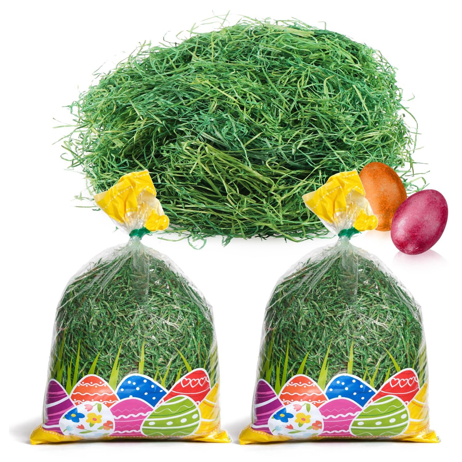 com-four Osternest, Osterdeko zum Basteln - Holzwolle für Osterkörbe