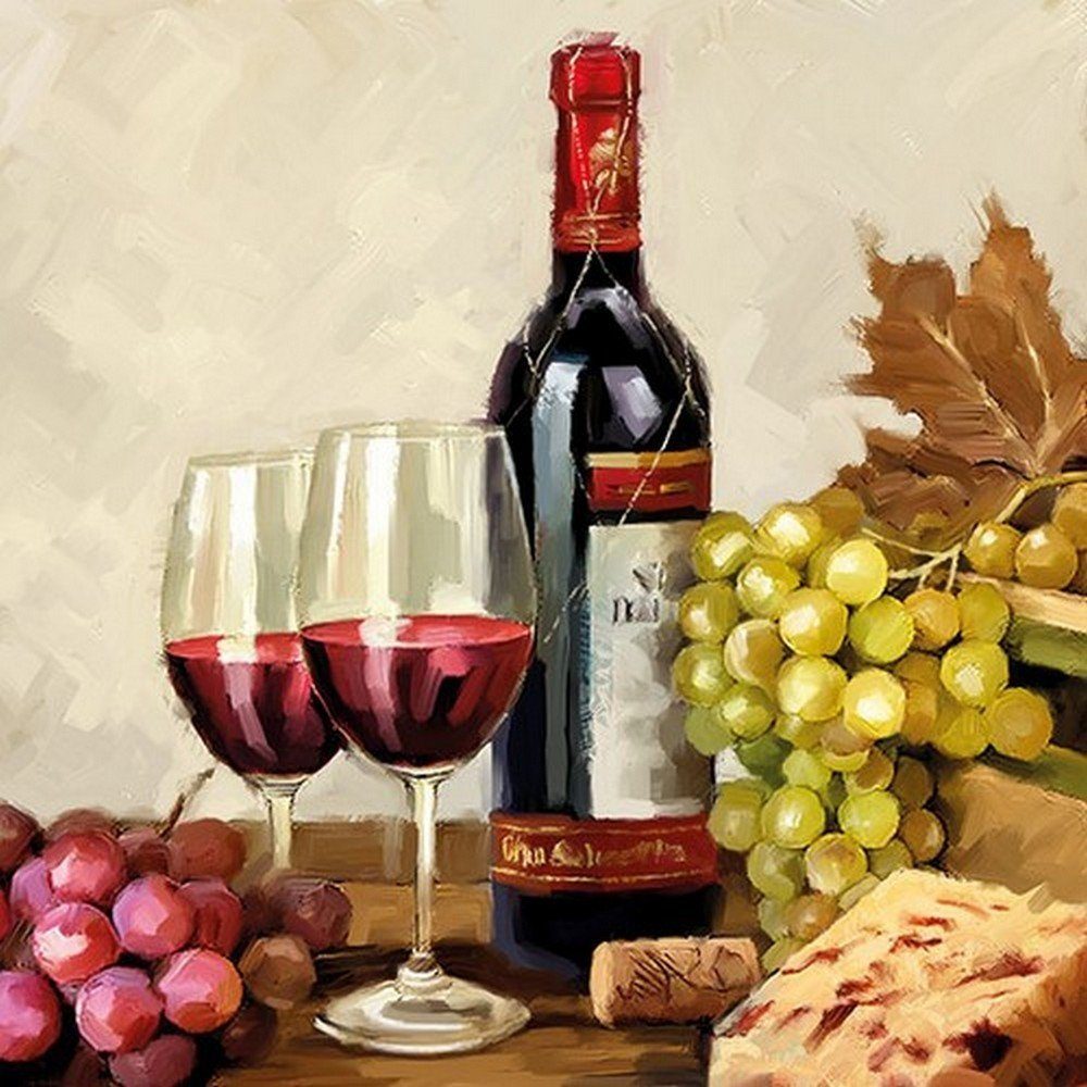 Ambiente Luxury Paper Products Papierserviette 20 Servietten Wine & Grapes 33x33cm, (20 St)