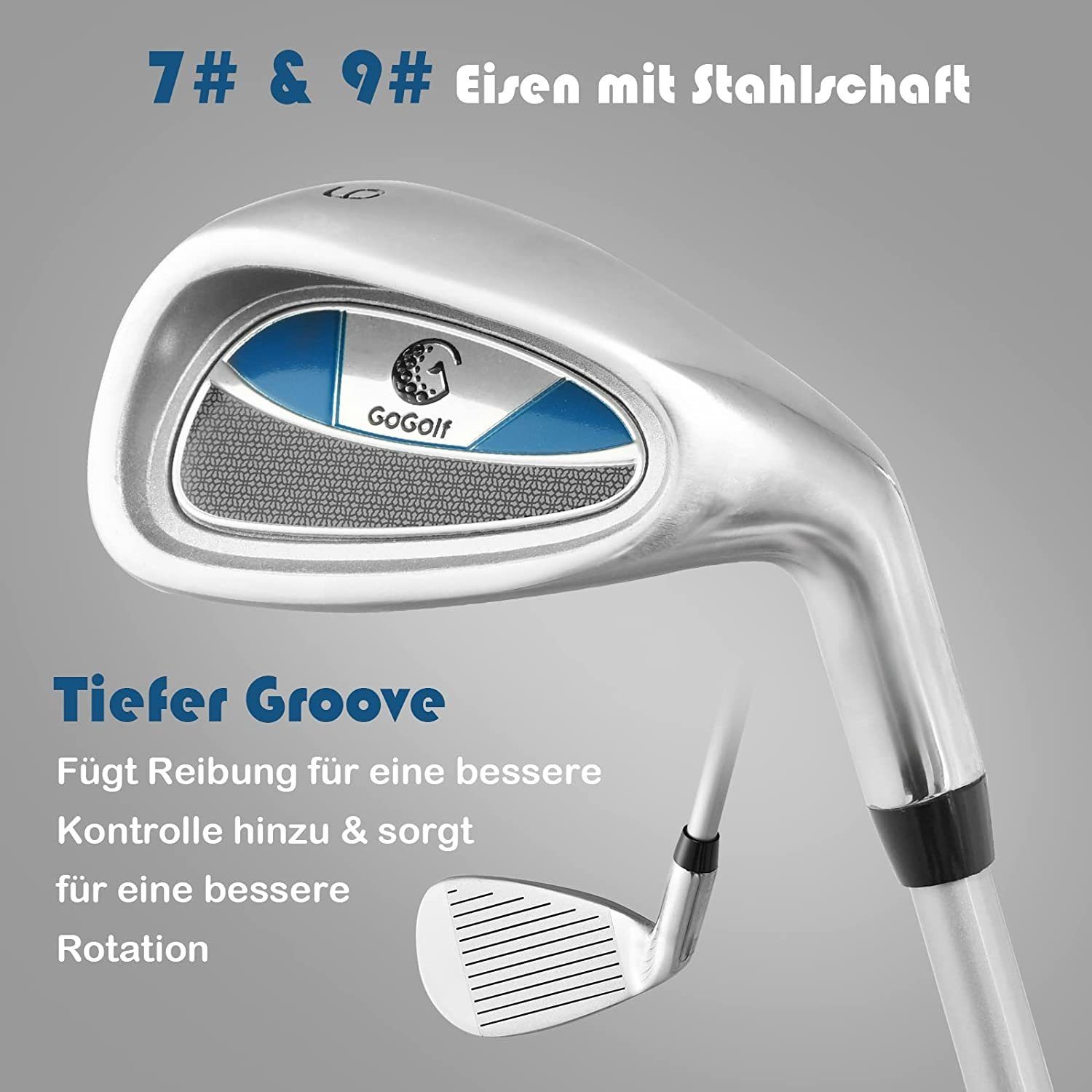 COSTWAY Golfschläger Fairway-Holz, Putter + & Eisen Golfbag, 9 7, mit