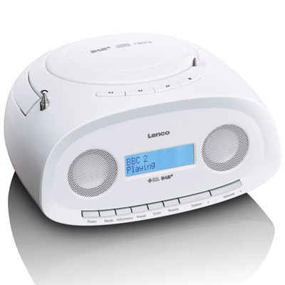 Lenco Lenco SCD-69WH DAB Radio Boombox CD Player, Weiß Radio