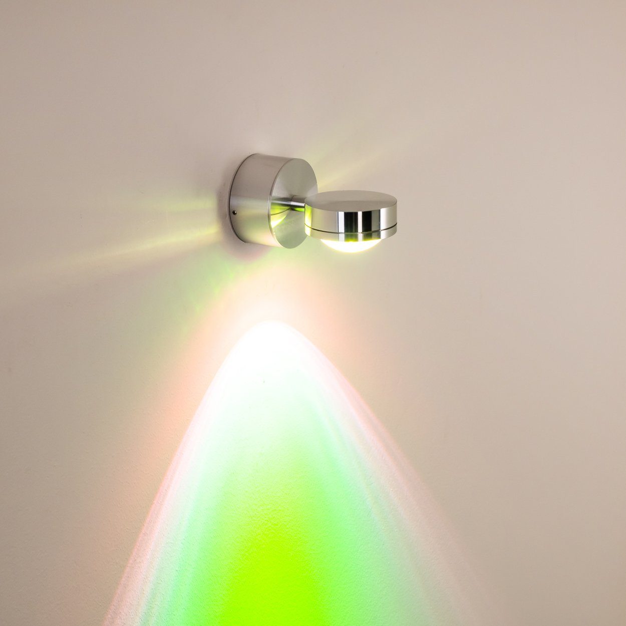geeignet runde LED Lumen, aus IP44, Wandleuchte in m. Glas Wandspot »Beura« 300 3000 Lichteffekt, hofstein Kelvin, Metall u. Wandlampe Aluminiumgebürstet,