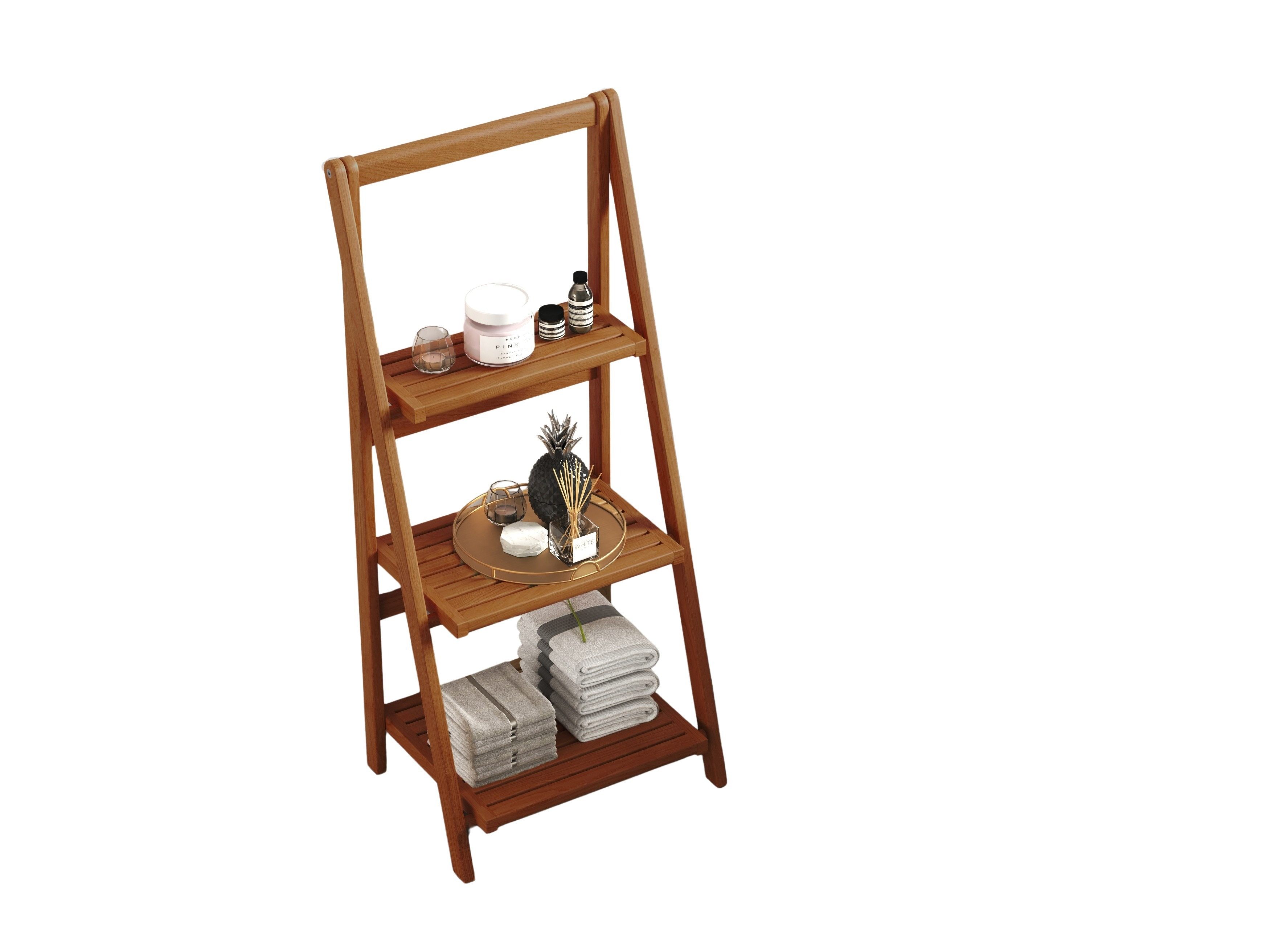 Destiny Leiterregal SPA & LIVING, 3 Ablagefächer, 46x34x103 cm, Teak