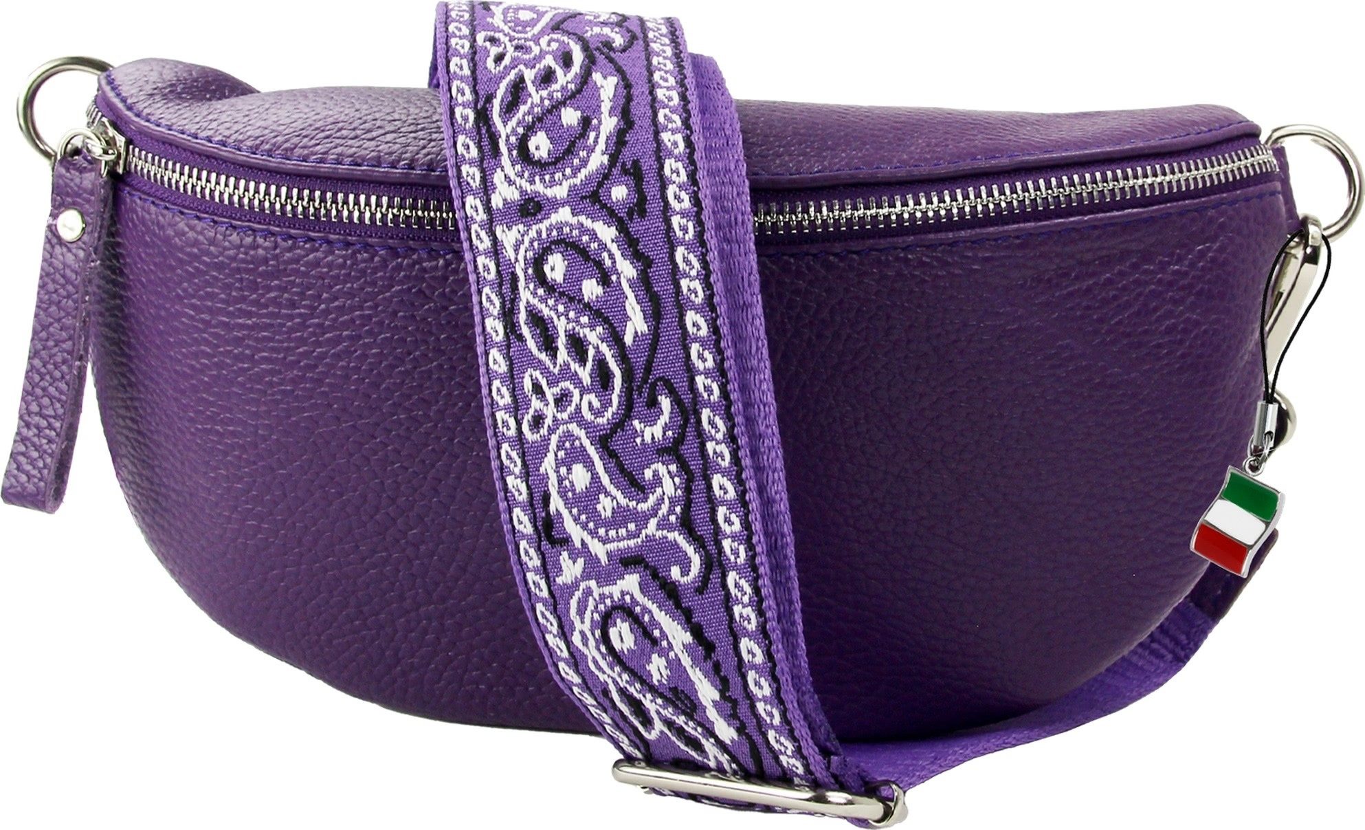 FLORENCE Gürteltasche Florence Echtleder Gürteltasche Damen lila (Gürteltasche), Damen Gürteltasche Leder, lila/violett ca. 25cm x ca. 15cm