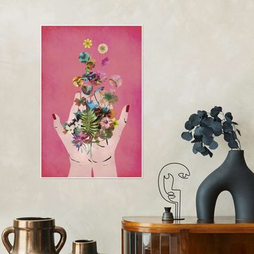 Posterlounge Poster treechild, Fridas Hände, pink, Illustration
