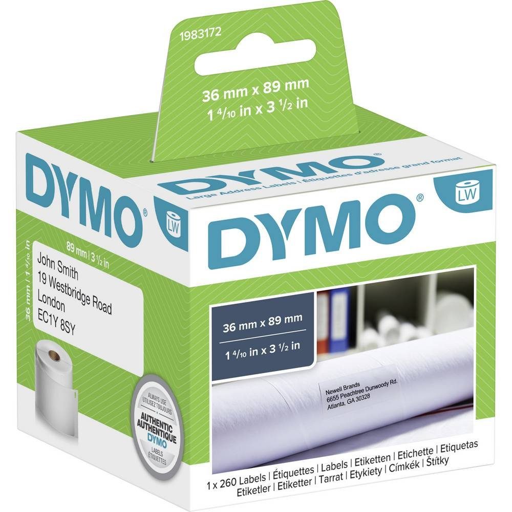 DYMO Etiketten Rollenetiketten,89 mm x 36 mm, permanent 1983172