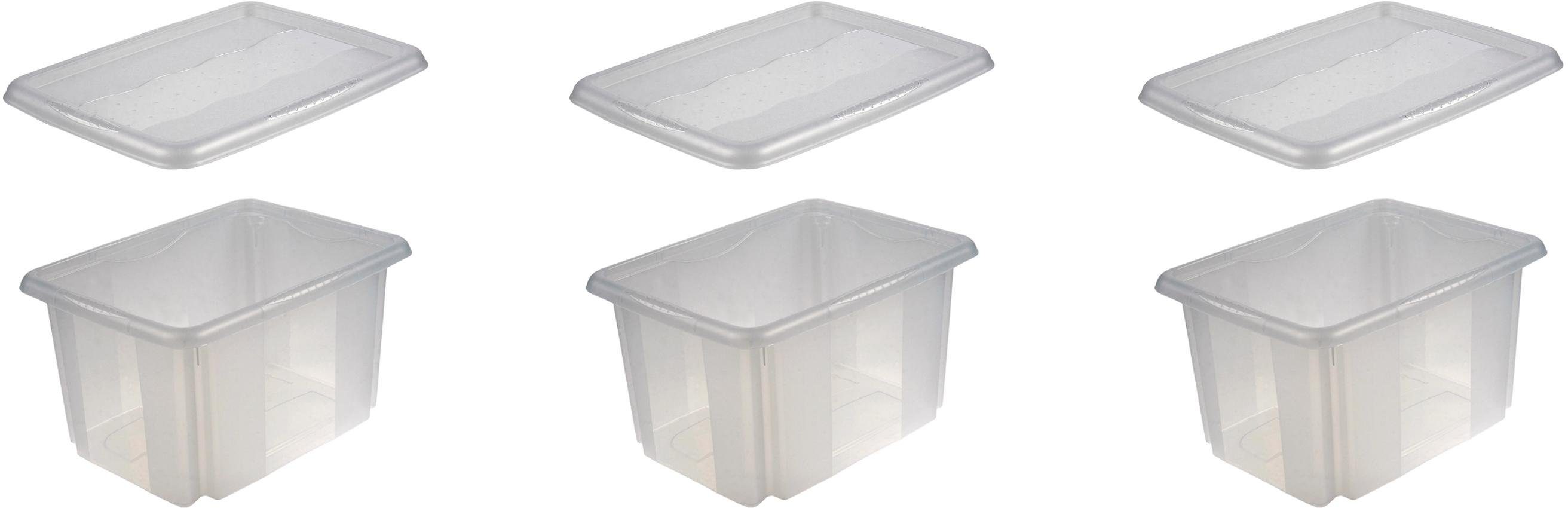 keeeper Organizer emil (Set, hochwertiger Aufbewahrungsbox, St), L, 3 transparent Kunststoff Deckel, mit 15