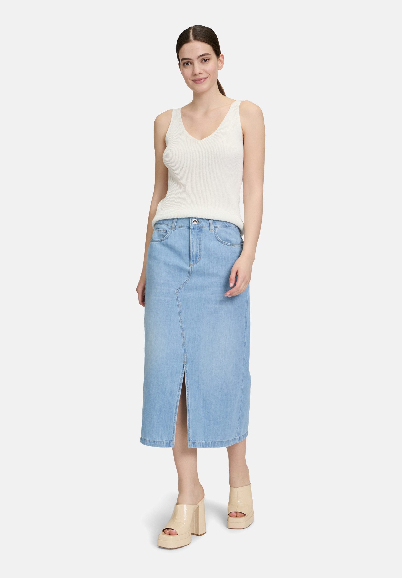 Cartoon Maxirock Damen mit Waschung Schlitz