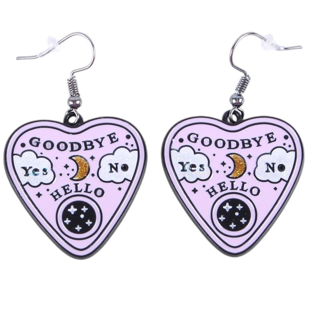 Something Different Perlenohrringe Kawaii Ouija Planchette Emaille Ohrringe rosa – Hello Goodbye