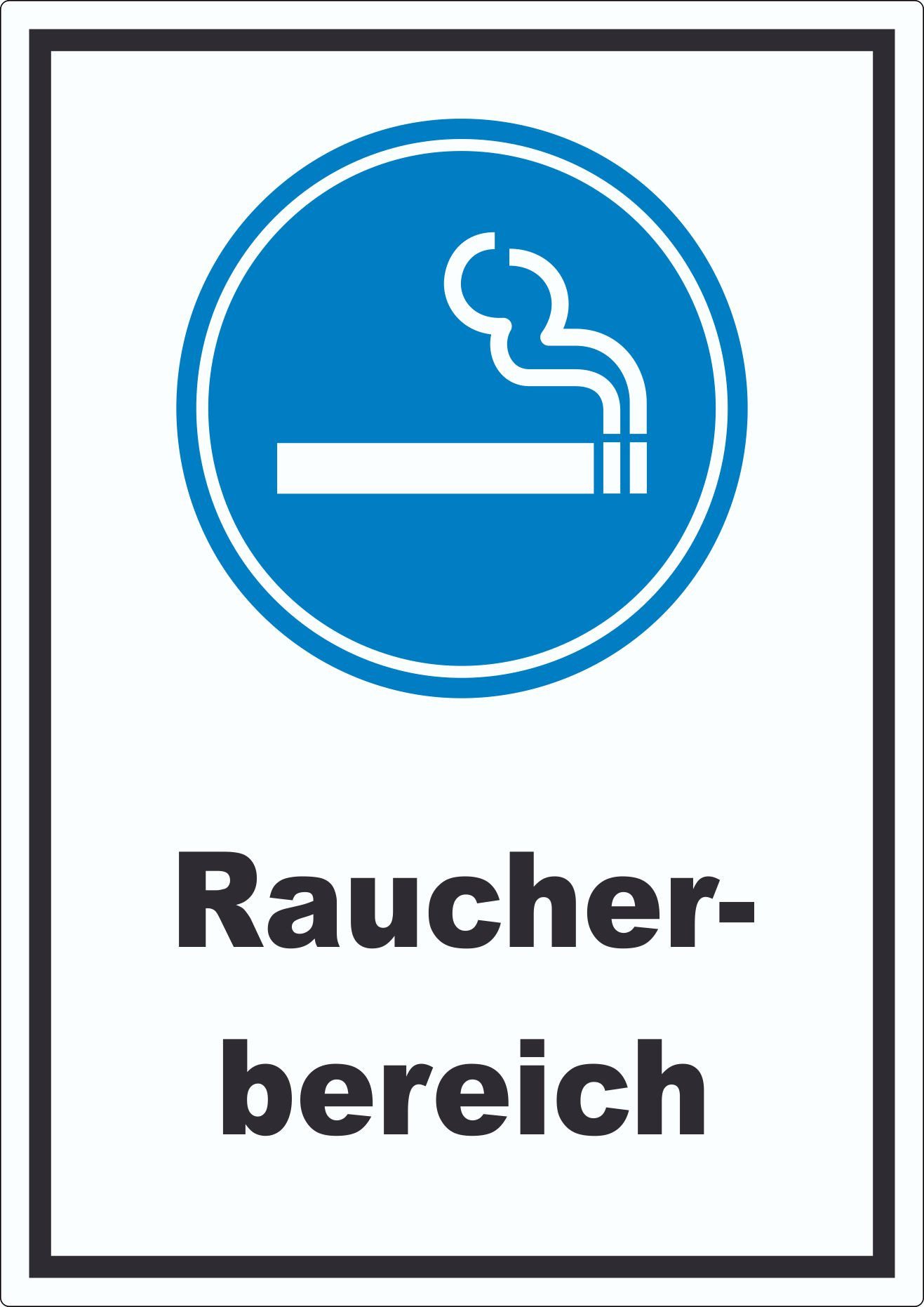 HB-Druck Aufkleber Raucherbereich Aufkleber, wetterfest, UV-beständig, kratzfest