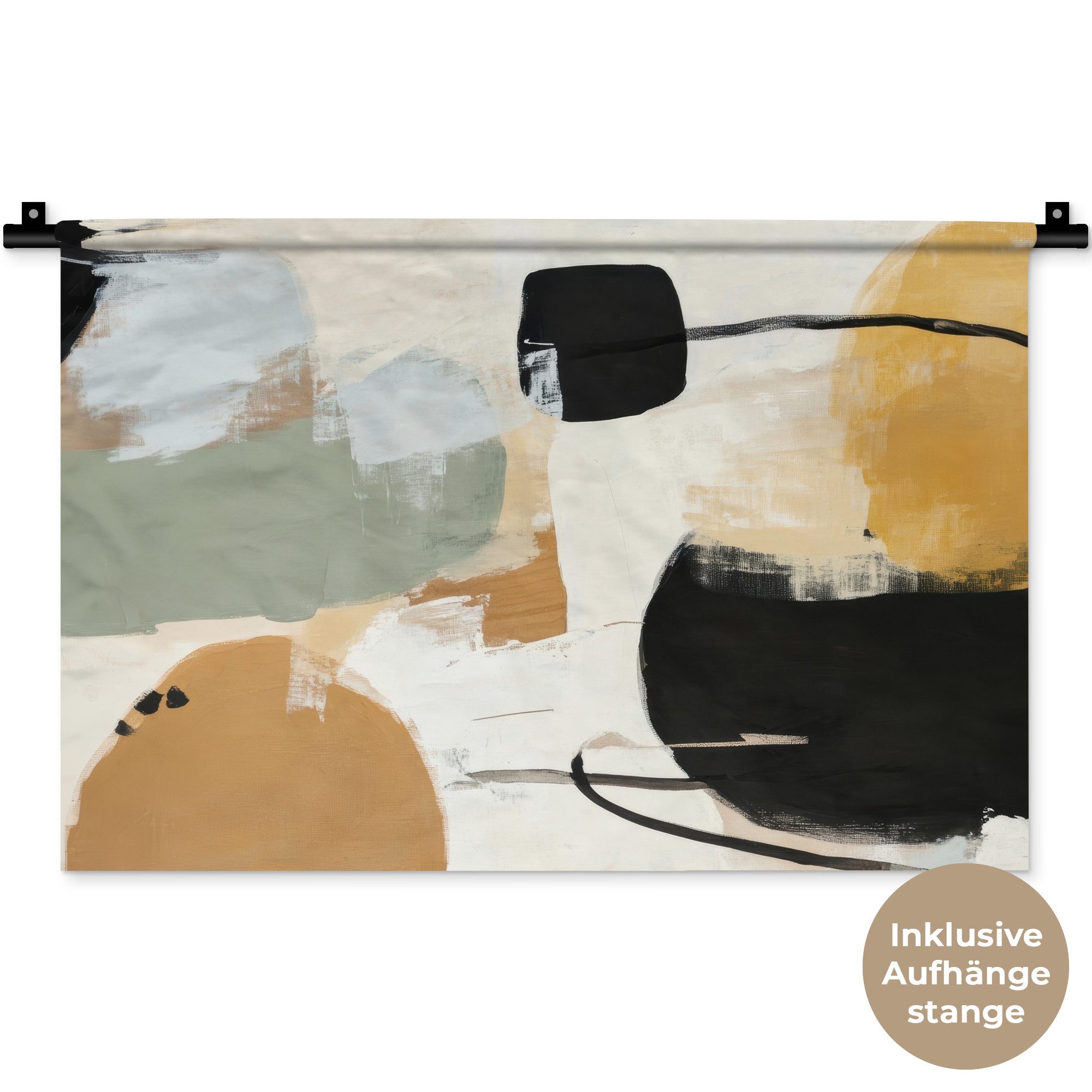 MuchoWow Wandteppich Farbe - Abstrakt - Farben, Rechteckig, Höhe: 3 mm, Wandteppich für Wohnzimmer, Schlafzimmer, 60x40 cm