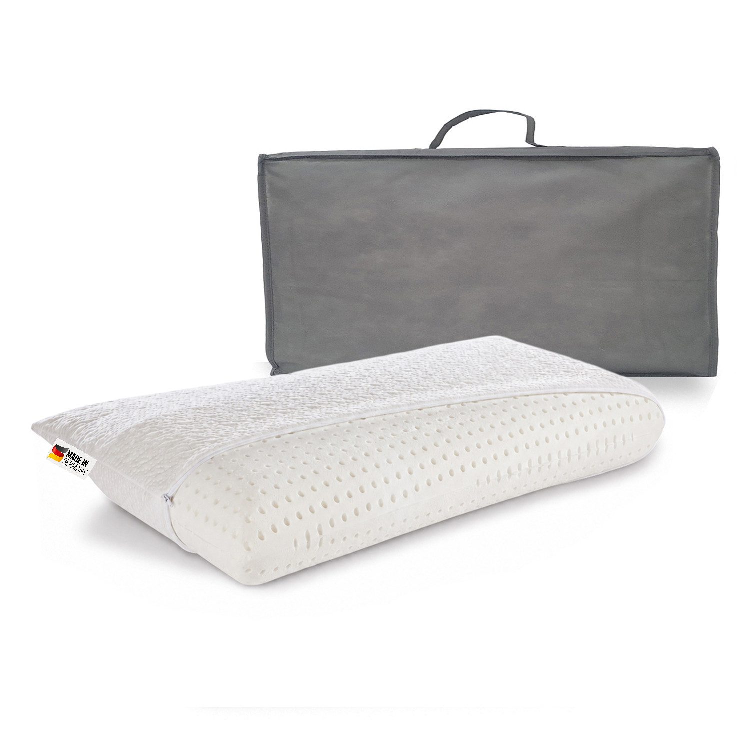 Kissen Konzepte Nackenstützkissen Orthopädisches Gelschaum Viscoschaum Nackenstützkissen Saponetta, Füllung: Viscoelastischer Memoryschaum, Bezug: Tencel, Rückenschläfer, Seitenschläfer, Druckentlastende Stützfunktion