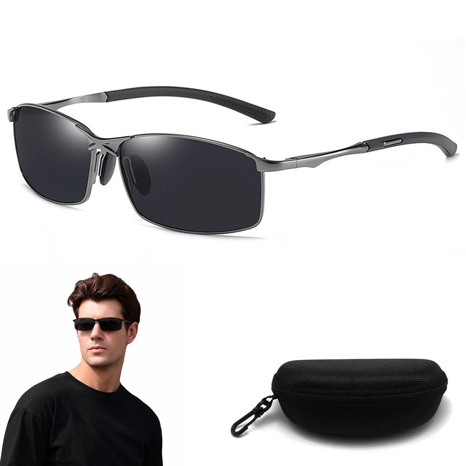 MOPUEA Sonnenbrille Sonnenbrille Runde Ovale Für Damen Und Herren (für Angeln, Outdoor-Sportarten, Fahren, Radfahren, 1-St., verbessert die Sicht) Sonnenbrille Herren Sport Metallrahmen Blendungsreduzierung