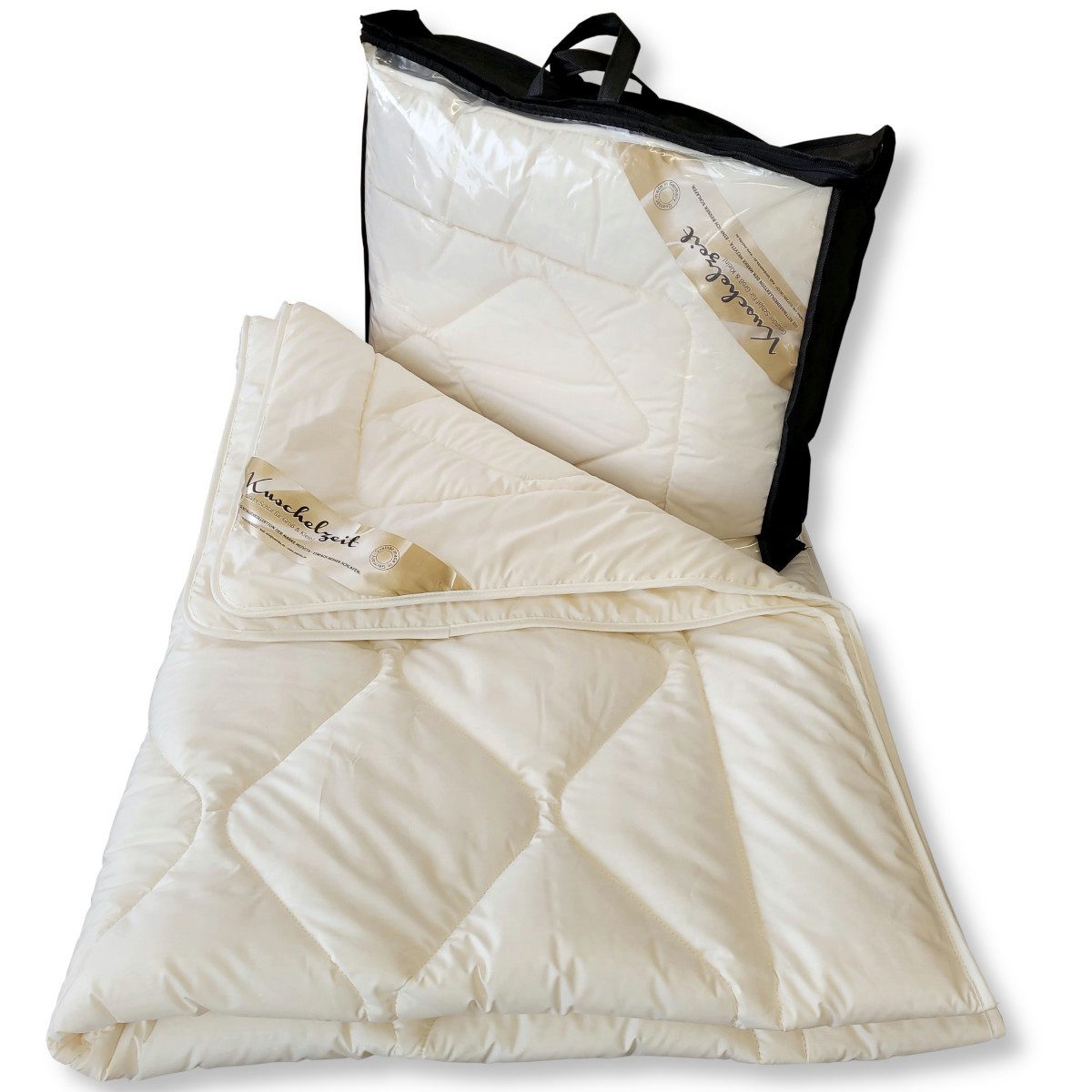 Meivita Naturhaarbettdecke Merino Schafschurwolle Zirbe Sommerdecke, Füllung: 100% Wolle (mit Zirbespänen), Bezug: 100% Baumwolle, Bettdecke Hergestellt in Deutschland