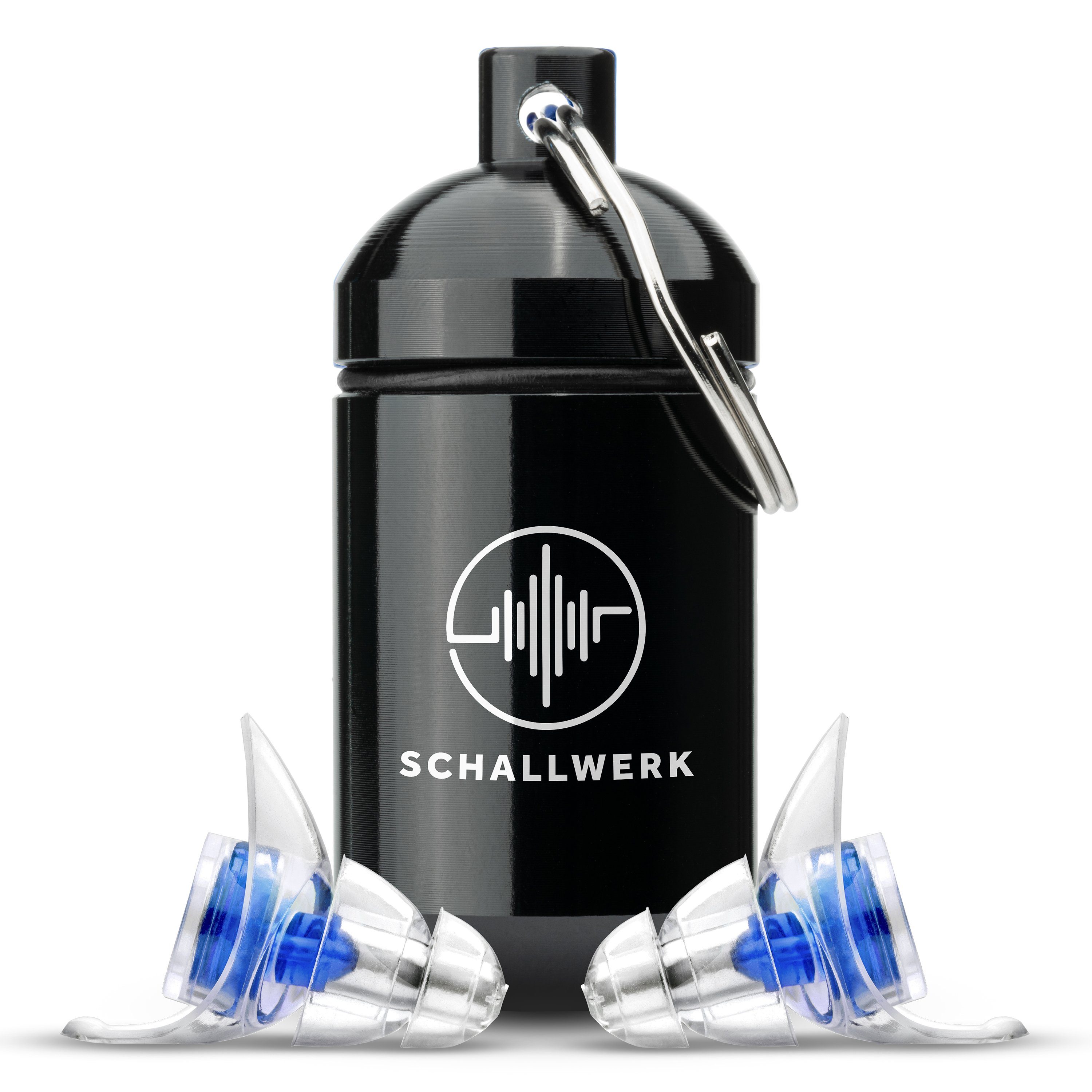 Schallwerk Gehörschutzstöpsel SCHALLWERK ® Strong+ Gehörschutz Ohrstöpsel mit extra starkem Schutz Blaue Filter