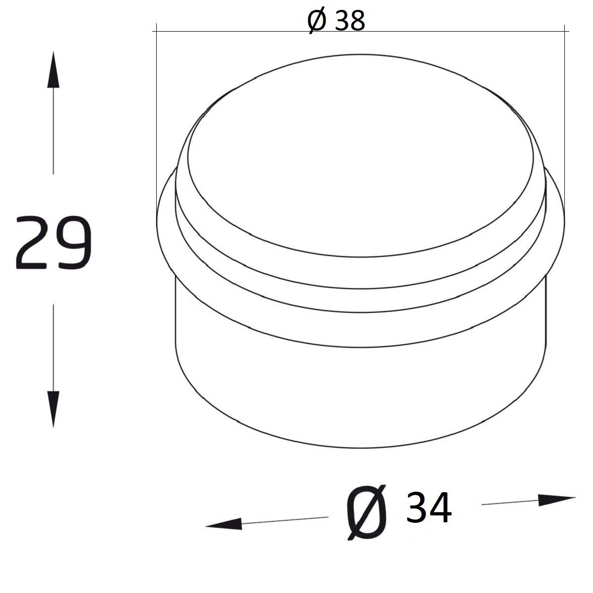 MS Beschläge Bodentürstopper Bodentürstopper Holzstopper Gummiring Türpuffer – Bild 5 von 5