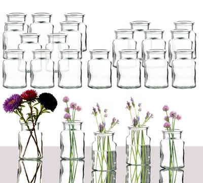 BigDean Tischvase 24er Set Blumenvase – Tischvase Glasvase für Blumen und Trockenblumen