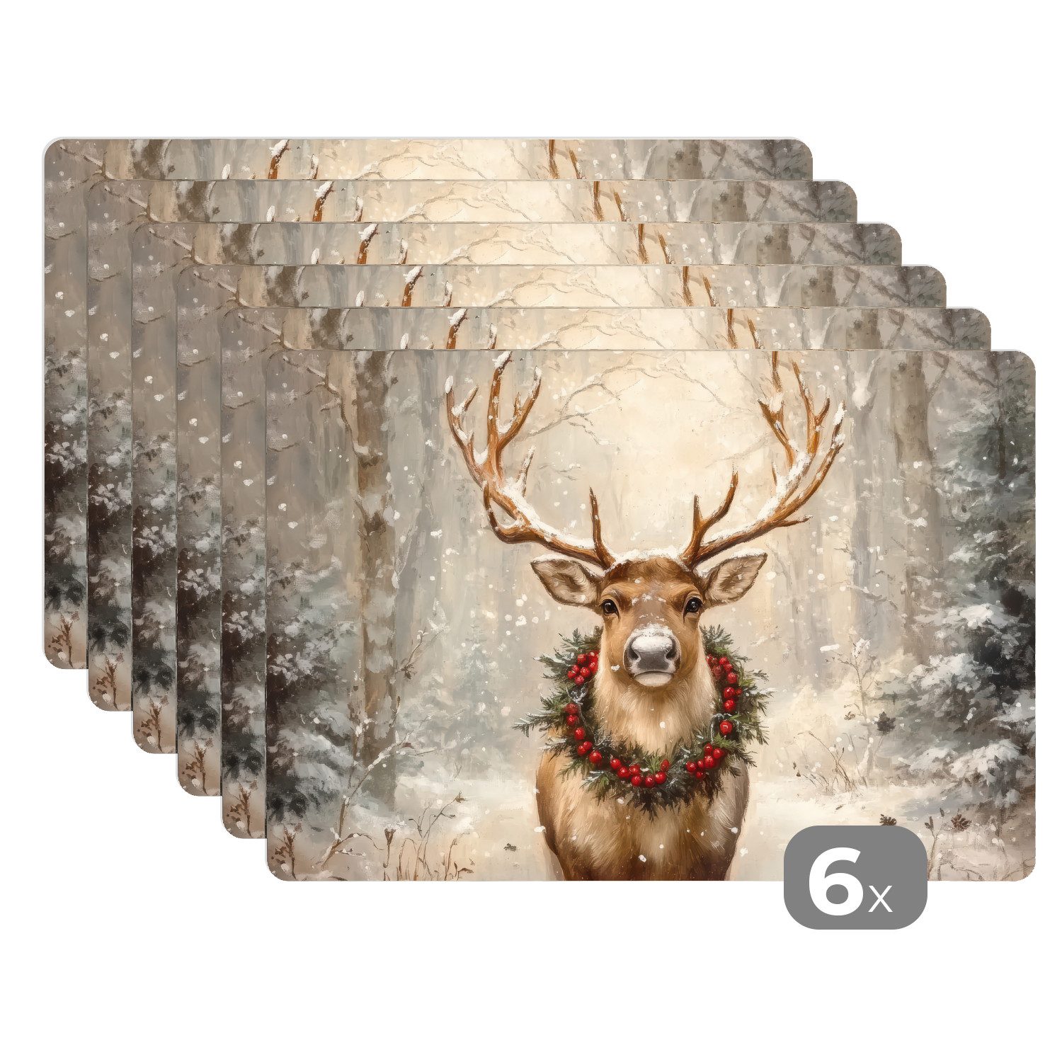 MuchoWow Platzset Weihnachten - Rentier - günstig online kaufen