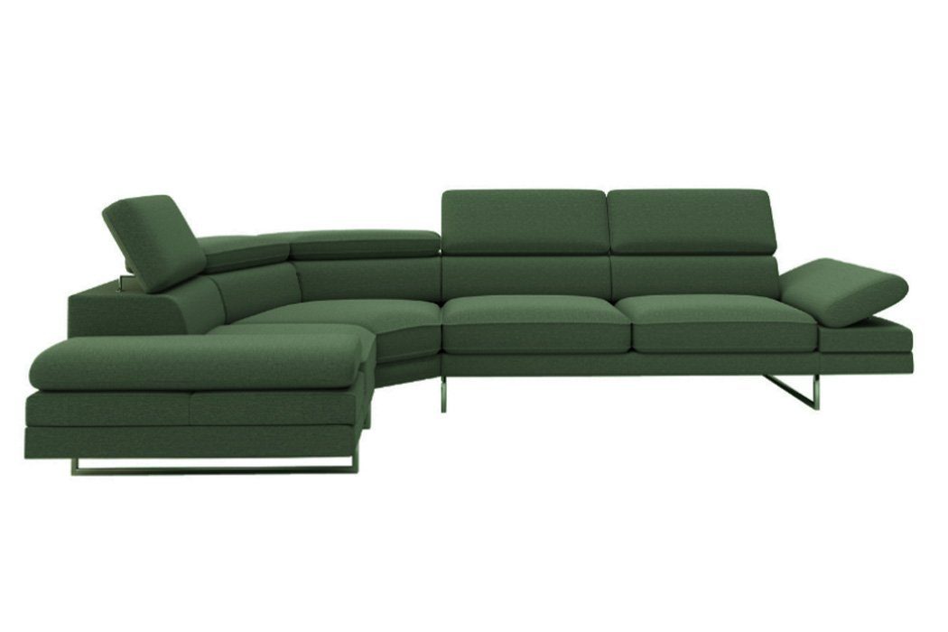 JVmoebel Ecksofa Ecksofa L Form Sofa Couch Design Couchen Polster Textil, Made in Europe Grün