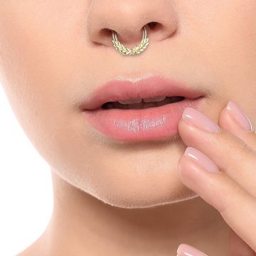 Taffstyle Nasenpiercing Piercing Clicker Scharnier mit Lorbeere, Segment Ring Lorbeere Septum Tragus Helix Nase Lippe Nasenring Knorpel