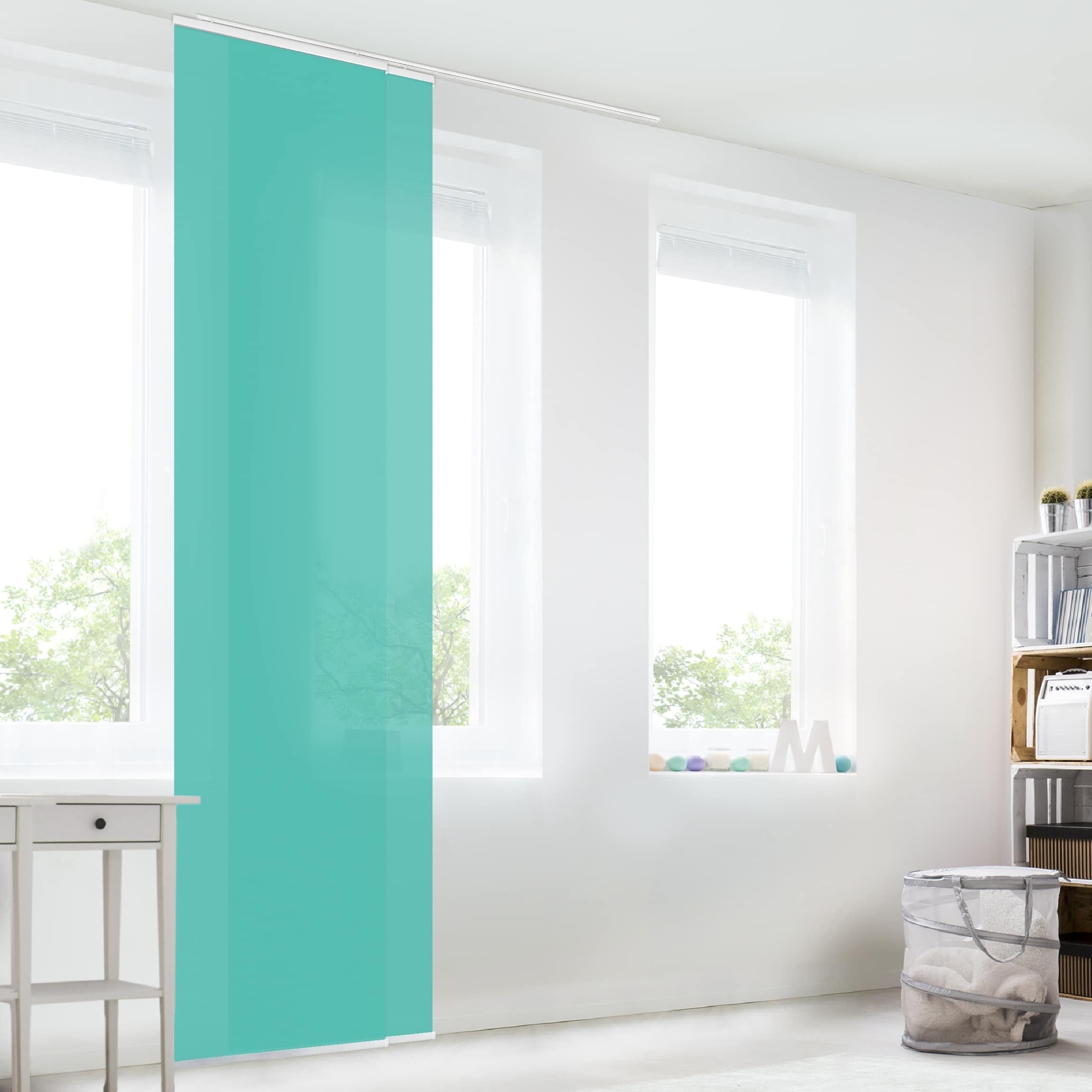 Bilderdepot24 Schiebegardine modern Flächenvorhang blickdicht Türkis, günstig online kaufen