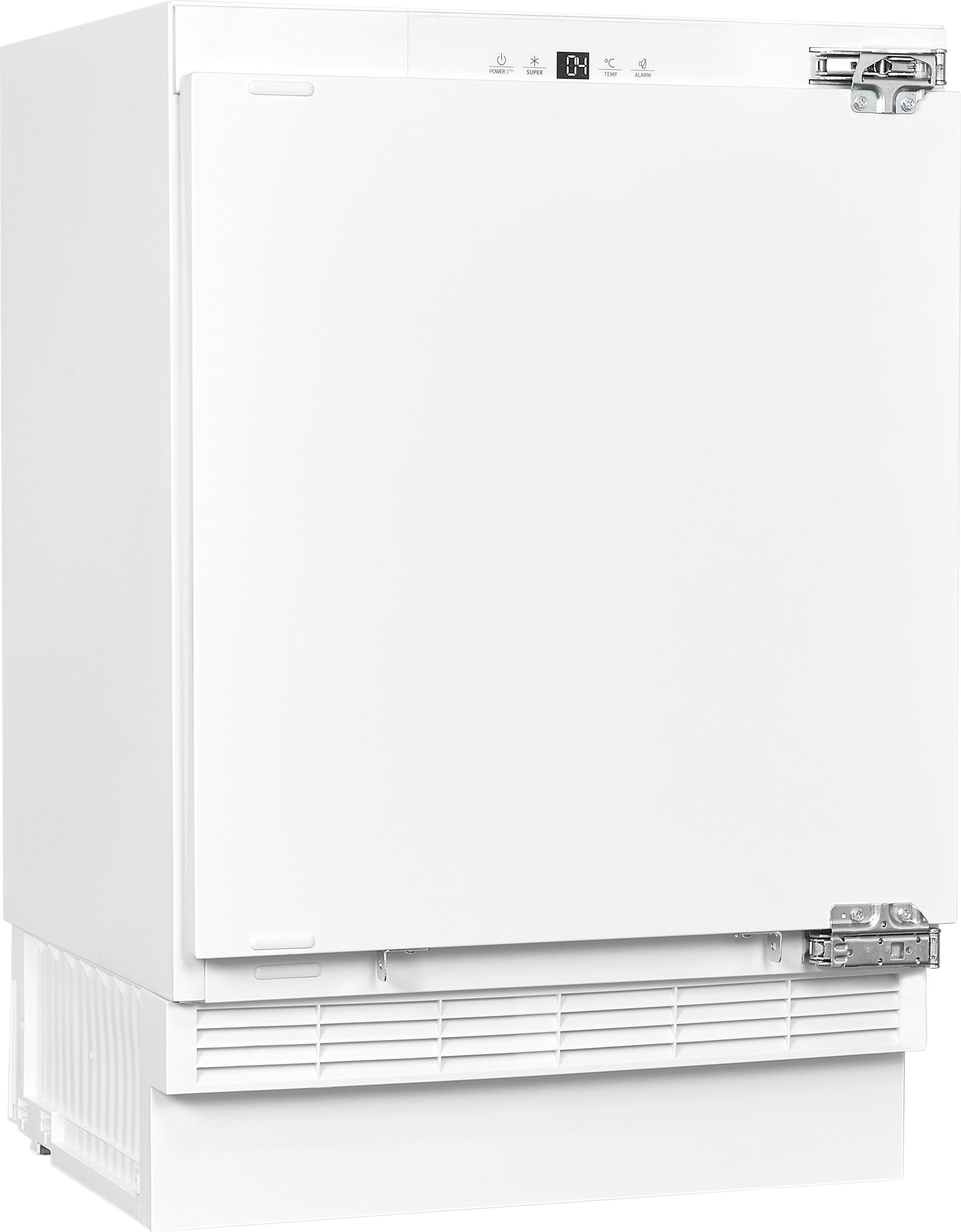 exquisit Einbaukühlschrank UKS140-V-FE-010D, 81,8 cm hoch, 59,5 cm breit, Ideal zum Unterbauen in die Küchenzeile für kleine Küchen, Büroküchen
