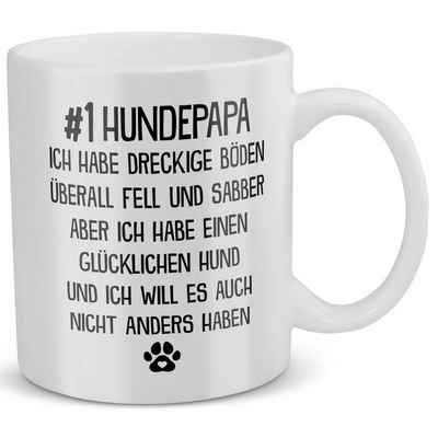 22Feels Tasse Bester Hundepapa Herrchen Geschenk Hundeliebe Welpe Kaffeetasse Hund, Keramik, Made in Germany, Spülmaschinenfest