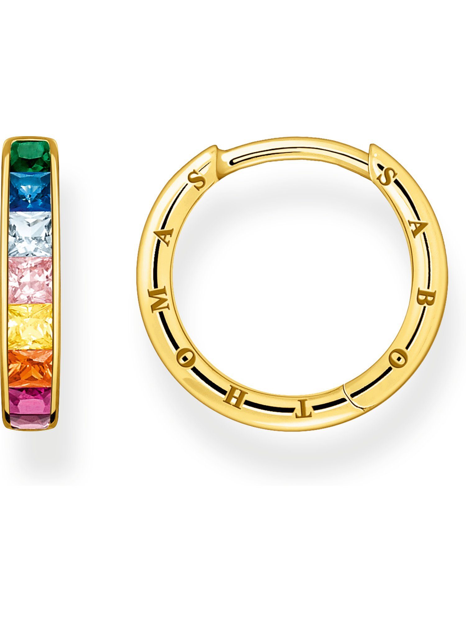 THOMAS SABO Paar Creolen Thomas Sabo Damen-Creolen 925er Silber Glasstein (Paar)