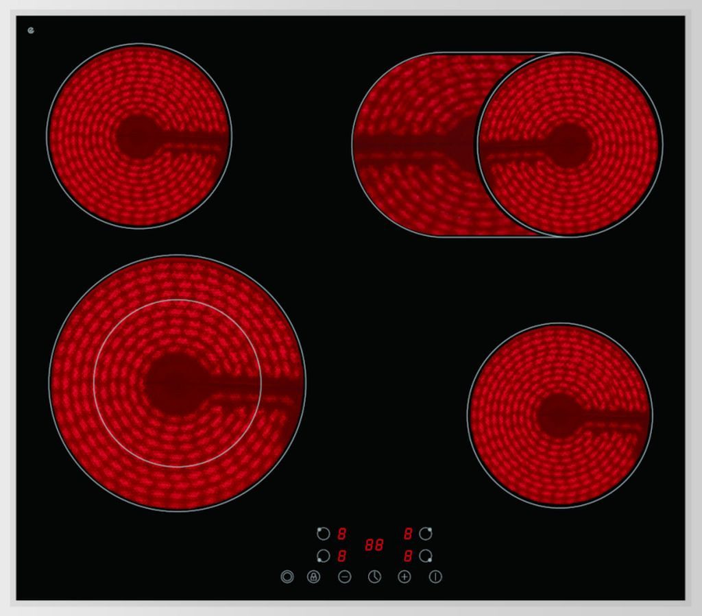 Wolkenstein Backofen-Set Backofen ECO Umluftgrill + PKM Elektrokochfeld Zweikreis Bräterzone