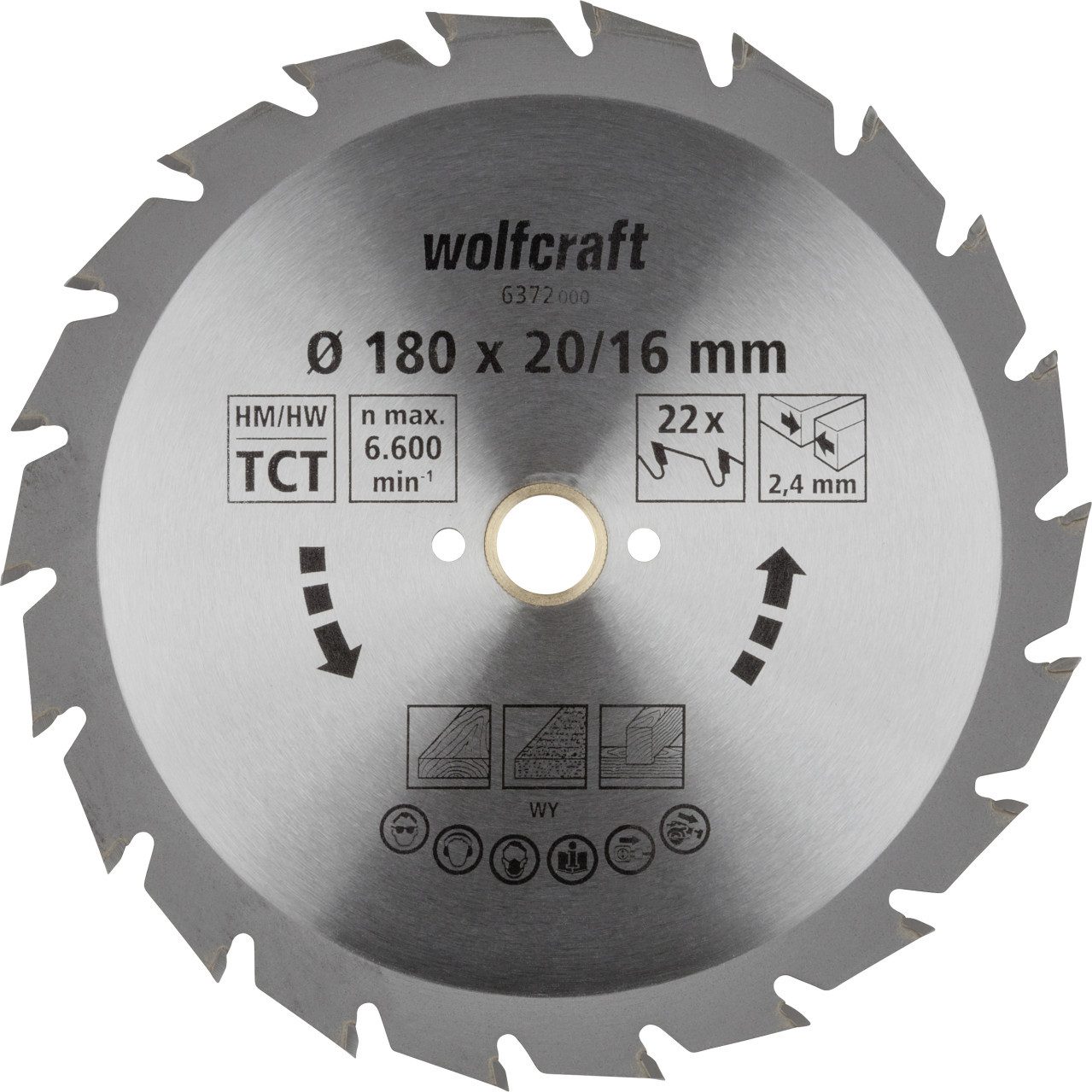 Wolfcraft Kreissägeblatt Wolfcraft Kreissägeblatt Serie grün Ø 180 mm