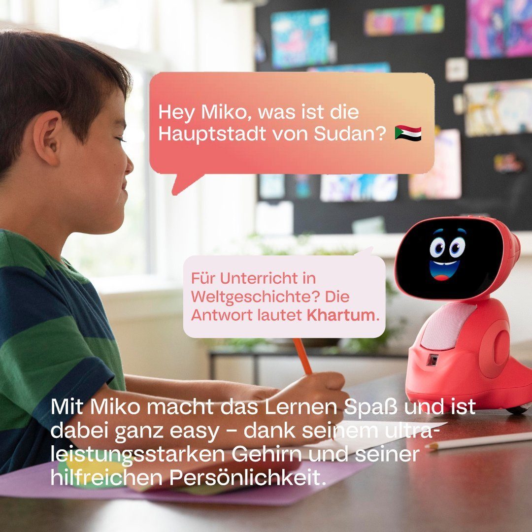 MIKO Learning-KI Lernspielzeug rot 3, Deep Miko Lernroboter,
