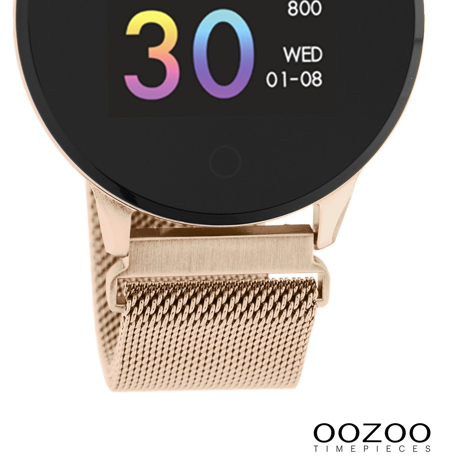 OOZOO Oozoo Damen Armbanduhr Smartwatches Smartwatch (kompatibel ab Android 5.1+ und IOS 8.0), Multifunktionsuhr, Damenuhr rund, groß (ca. 43mm) Metallarmband, Fashion-Style