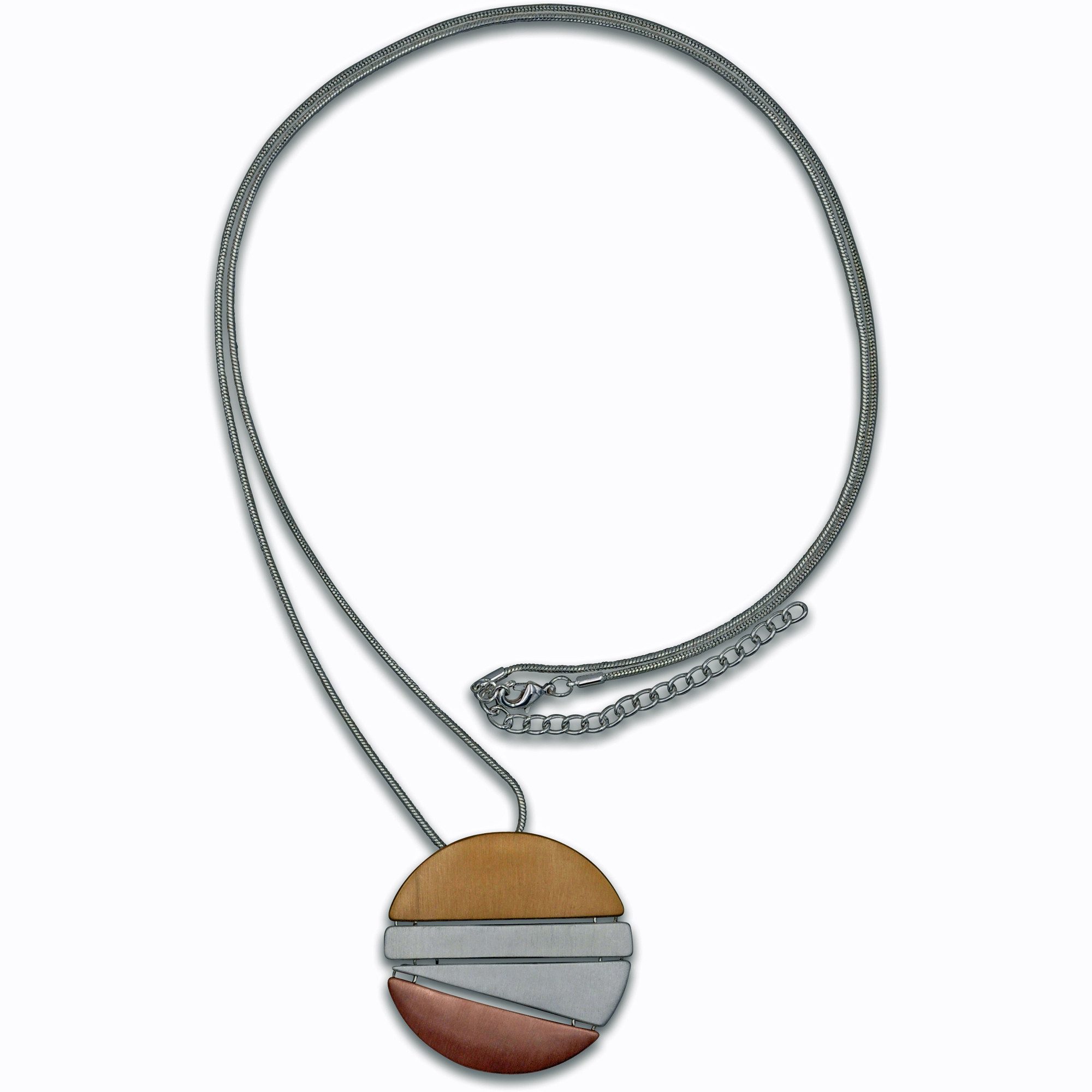Steuer Kette mit Anhänger Moderner Metallanhänger an Longkette, tricolor günstig online kaufen