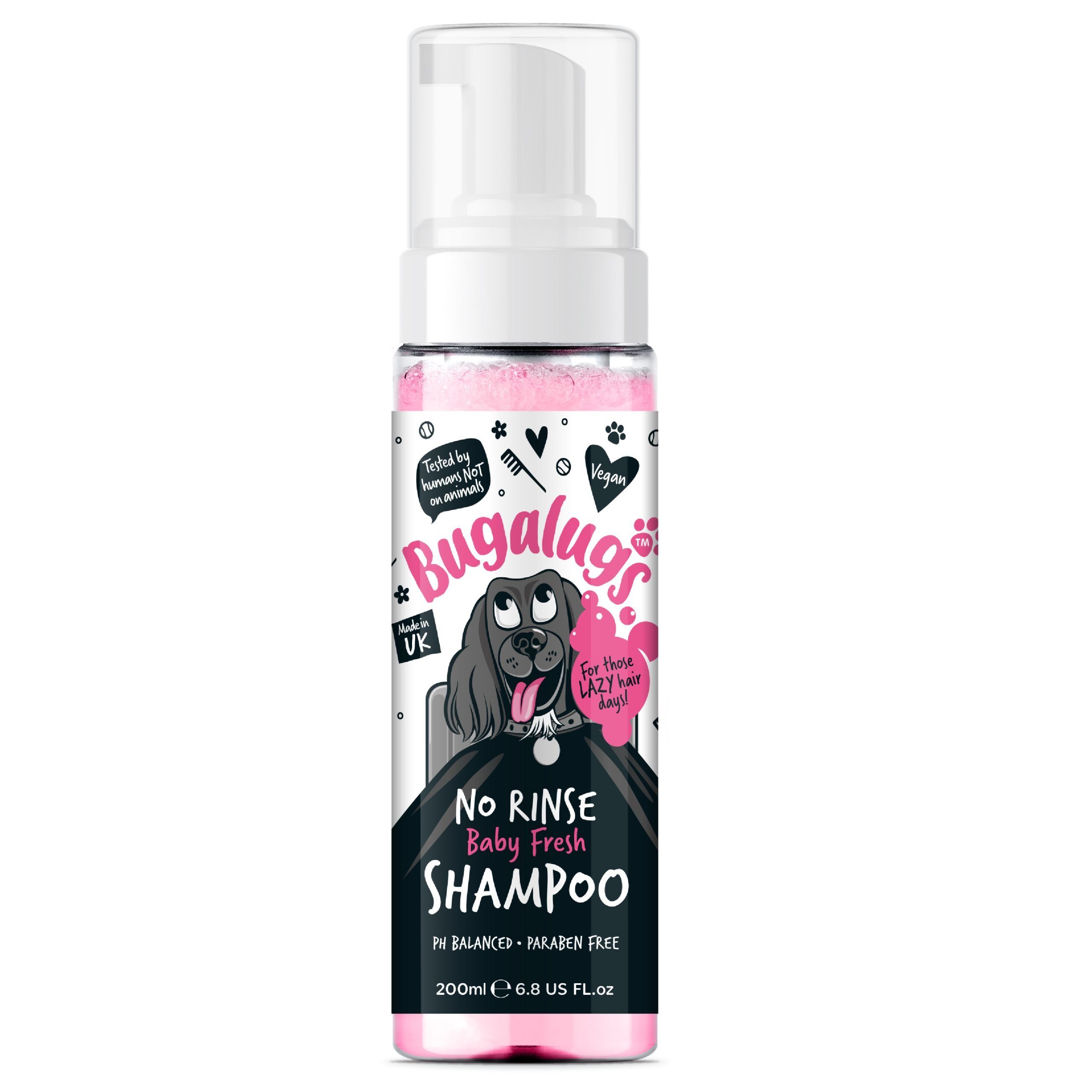 Tiershampoo Bugalugs Hundeshampoo ohne Wasser Baby Fresh 200ml