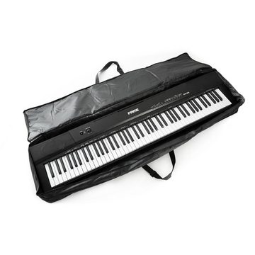 FAME Piano-Transporttasche (BAG-88, Leicht Wattierte Keyboardtasche, 131x14x32cm, Schwarz, mit 2 Zubehörtaschen, Kompatibel mit DP-88, Gigbags für Tasteninstrumente, Keyboardtasche Standard), BAG-88, Keyboardtasche mit Zubehörtaschen, DP-88 Keyboardtasche