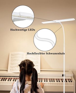 ZMH LED Stehlampe Leselampe Modern Touch mit Timer Beleuchtung Deko Büro, dimmbar, LED fest integriert, weiß