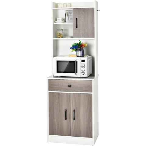 KOMFOTTEU Küchenregal Küchenschrank, mit breiter Schublade, verstellbaren Regalen, 2 Türen