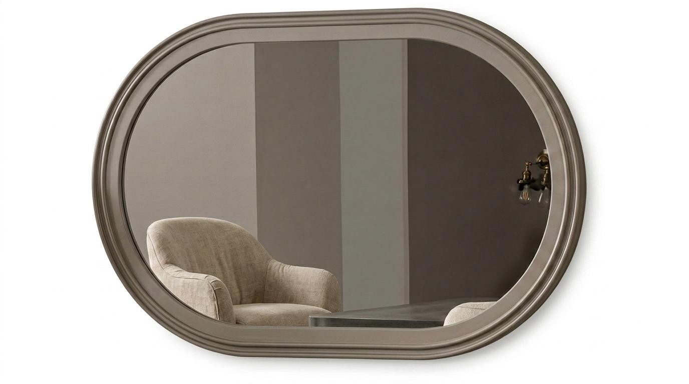 JVmoebel Spiegel Spiegel Stil modern braun bequem praktisch Wohnzimmer oval (1-tlg)